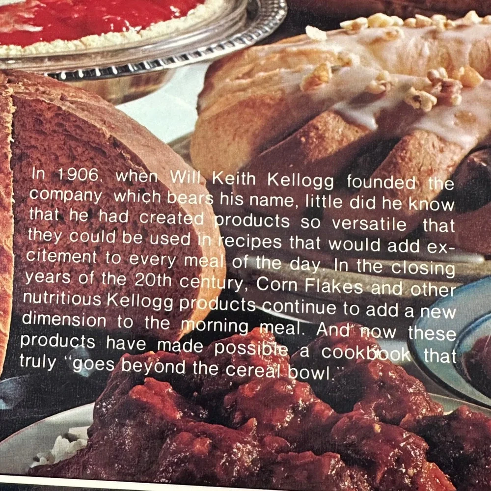 The‎ Kelloggs Cookbook 1st Edition 1978 Goes Beyond the Cereal Bowl Vintage